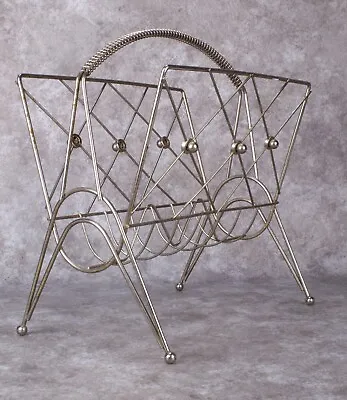 Vintage Mid Century Danish Modern Atomic Circa 1950s Magazine Rack Record Rack • $40