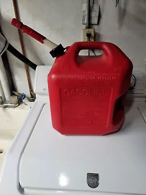 Gas Can 5 Gallon With Flame Shield Plastic Gasoline Quick Flow Spout Anti Spills • $14.95