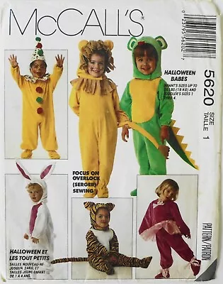McCalls 5620 Toddlers Lion Bunny Mickey Minnie Costume Sewing Pattern Sz 1 • $3.99