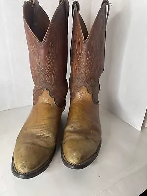 Laredo Vtg Mens Cowboy Leather Brown Boots Size 8 Read • $42.95