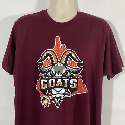 Rare Disney Big Thunder Mountain GOATS Men's XL T-Shirt March Magic Burgundy • $25.46