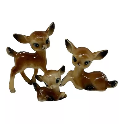 Set Of 4 VINTAGE Small Plastic Christmas Reindeer Doe Fawn Deer Figurines • $38.96