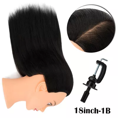 Mannequin Head 100% Human Hair Hairdresser Manikin Training Cosmetology Doll US • $45.93