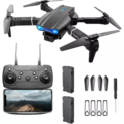 Drone X Pro WIFI FPV 4K HD Dual Camera Foldable RC Quadcopter Gifts Black UK • £18.95