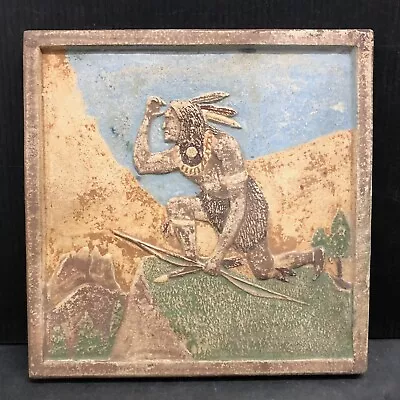 RARE Acme Tile With American Indian Scene Vintage • £1447.70