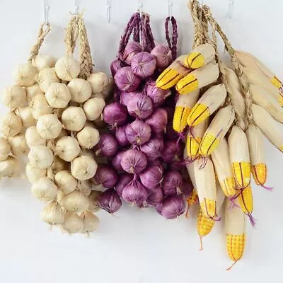 £5.36 • Buy Artificial Hanging Vegetable String Onion Garlic Corn Red Pepper Fake Food Decor
