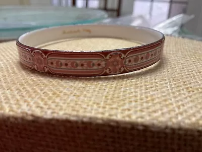 Michaela Frey Enamel Bangle Pink Floral Design Signed • $21