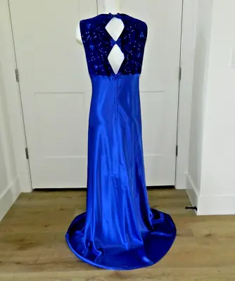 NWT Zum Zum 90 S Mistral Blue Sequin Embroider Prom Special Occasion Dress Sz 18 • $100