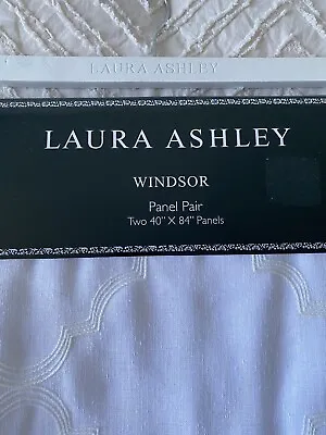 NEW Laura Ashley Windsor 40”x 84”Panel Pair White Sheer Patterned • $32.99