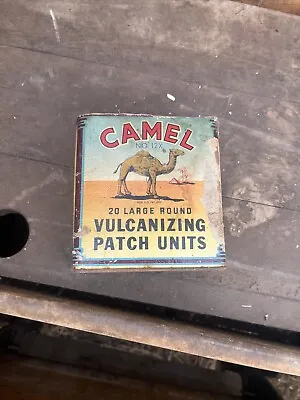 Vintage Camel Vulcanizing Tire Patches Can  Nice Graphics • $11.22