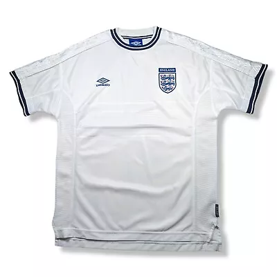 Vintage ENGLAND Football Shirt Men's XL UMBRO Home 1999-2001 99/00/01 White • £69.99