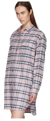 ISABEL MARANT ÉTOILE Flannel Shirt Dress Plaid Pink Check Tartan Size FR 36 S-M • $489