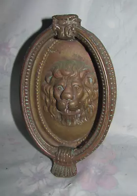 Antique Vintage Solid Brass Cast Lion Head Door Knocker • $44.33