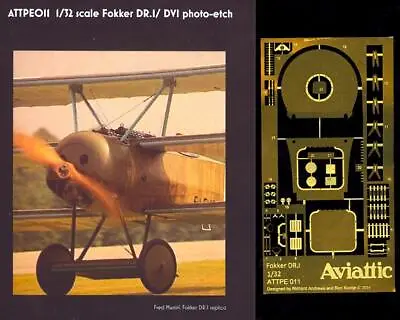 Aviattic Decals 1/32 FOKKER Dr.I Or D.VI Fighter PHOTO ETCH DETAIL SET • $20.99
