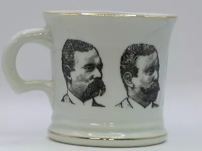 Vintage Porcelain Mustache Cup Gold Trim Theodore Roosevelt Faces... • $9.95