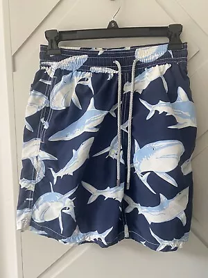 Vilebrequin Men’s Swimwear Size Small Shark Moorea Swim Trunks Navy Blue • $29