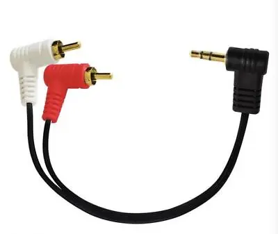 3.5mm 1/8 Stereo Mini Jack Male To 2 Male RCA Audio Splitter Cable 25cm • £5.95