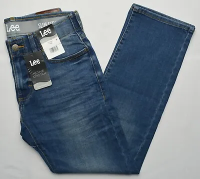 $27.99 • Buy Lee #11332 NEW Men's Slim Straight Active Stretch Motion Flex Waistband Jeans