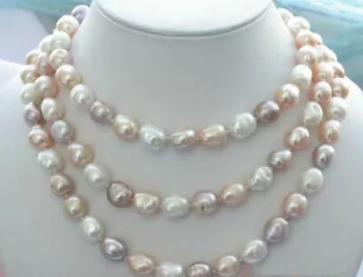 Natural 7-8/8-9/9-10mm Multi-color Freshwater Baroque Pearl Necklace 14-48 Inch • $22.31