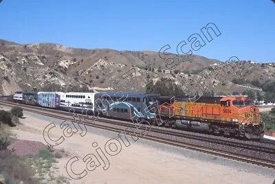 Original Slide- BNSF AC4400W 5634 & Metrolink Train At Yorba LindaCA. 4/16 • $3.99