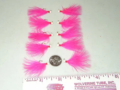 HAND TIED MARABOU MICRO JIGS TROUT 1/100 Oz. HOT PINK • $7.79