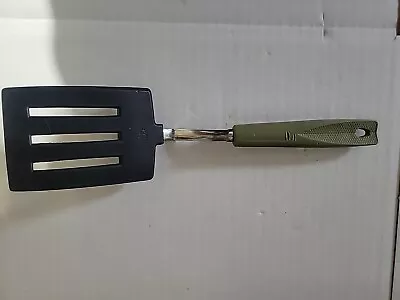 Vintage Ekco Short Slotted Nylon Spatula Turner Green Avacado Corncob Handle 10” • $29.99