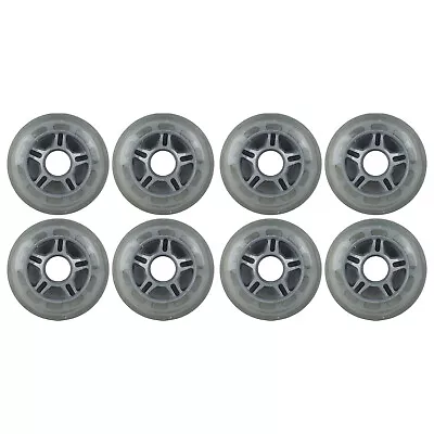 Inline Skate Wheels 80mm 78A Clear Silver Star Spoke Indoor/Outdoor (8 Wheels) • $22.95