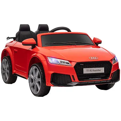 HOMCOM 12V Battery Licensed Audi TT RS Ride-On Car W/ Remote Headlight - Red • £129.99