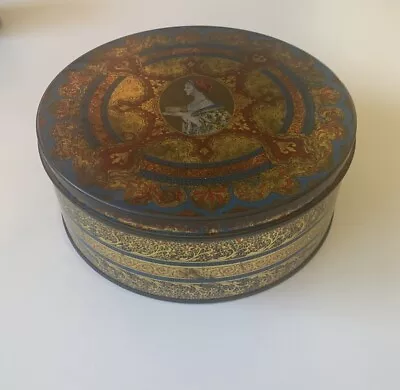 Vintage 1940's Hostess Holiday Fruit Cake Tin Box With Victorian Motif • $9.99