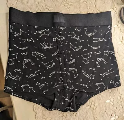 PINK X Victoria's Secret Celestial/Zodiac Black High Rise Boy Short Panty Small  • $10.89