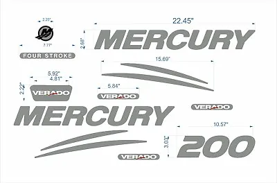 Mercury Verado 200 Boat Emblems + FREE FAST Delivery DHL Express - Raised Decals • $129.50