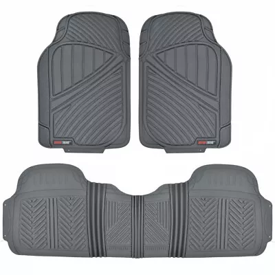 Motor Trend Heavy Duty All Weather Rubber Car Floor Mats With Row Liner - Gray • $42.99