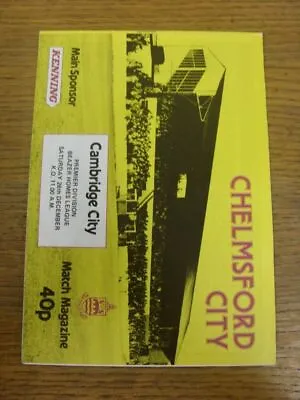 26/12/1987 Chelmsford City V Cambridge City  . Thank You For Viewing Our Item B • £3.99