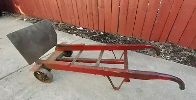 Antique Wood & Iron 2 Wheel Industrial Hand Cart Dolly Architectural Design  • $129