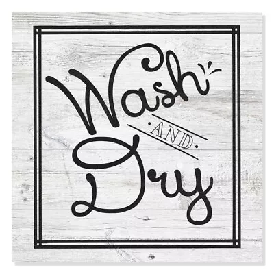 Wash And Dry Rustic Looking Inspiration Laundry White Wood Sign B3-12120062019 • £15.15