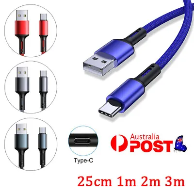 $7.66 • Buy USB C Type C Cable Fast Charging Charger Lead Data Cord For Samsung Galaxy 2M 3M