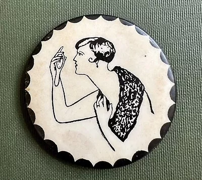 Antique 1920s Naughty Risqué Flapper Lady Celluloid Pocket Novelty Mirror  As Is • $50