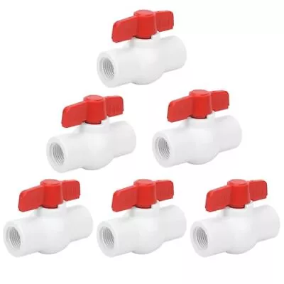 6Pcs 1/2  Female Threaded PVC Ball Valve Water Pipe Shut-off Valve (Female X ... • $34.32