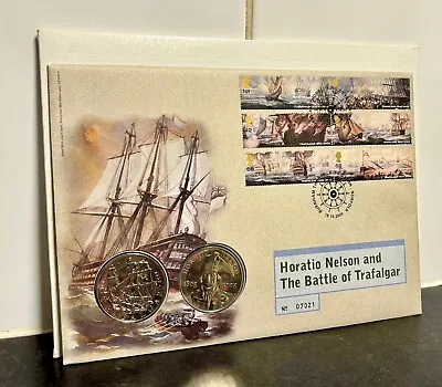 2005 Royal Mint Horatio Nelson And The Battle Of Trafalgar £5 Coin Cover X 2 PNC • £9.99