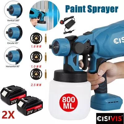 Spray Gun Cordless Fence Wall Paint Sprayer Electric Airless For Makita Battery • £19.99