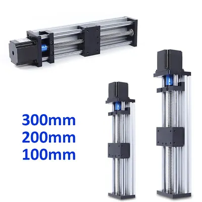 100mm-300mm CNC Linear Guide Rail Slide Stage Actuator W/ Nema 23 Stepper Motor • $70