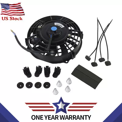 7  Inch Universal Slim Fan Push Pull Electric Radiator Cooling 12V Mount Kit • $24.99