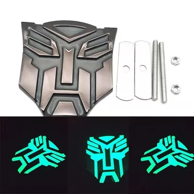 3D Metal Grill Glossy Black Transformers Autobot Badge Mount Front Grille Emblem • $16.99