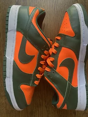 Nike Dunk Low Miami Hurricanes - Men’s 12 - Used With Box DD1391-300 • $94.49