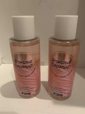 Victoria's Secret BRONZED COCONUT Toasted Fragrance Mist 8.4 Oz PINK Set Of 2 • $36.49