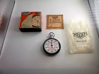 Vintage Heuer Stopwatch Caliber 7710 W/ Box & Papers  Working  C615 • $182.17