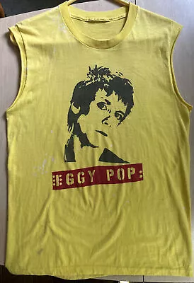 RARE Vintage Iggy Pop Sleeveless Unisex Shirt Single Stitch Paper Thin (S41) • $319.95