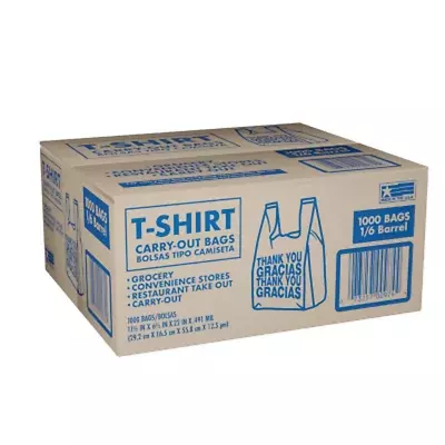 T-Shirt Carry-Out Bags 11.5  X 6.5  X 22  (1000 Ct.) • $25.93