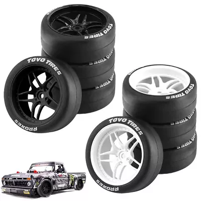 Flat Running Rally Wheel Tires Fits HPI Kyosho Tamiya 1/10 WRC XV01 TT02 RC Car • £15.95