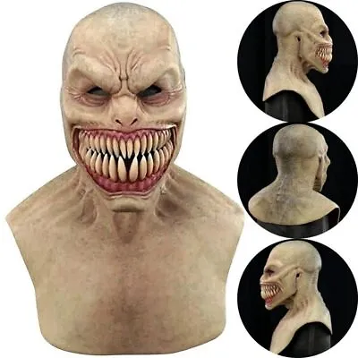 £15.56 • Buy Latex Halloween Scary Full Head Mask Cosplay Clown Devil Horror Face Masks Props